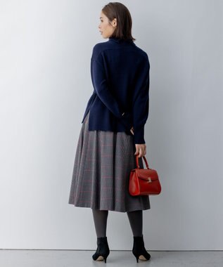 組曲 ウールカシミヤミックス ロールネック ニット ネイビー系