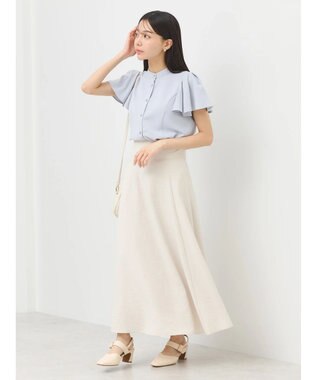 earth music&ecology ラッフルブラウス Light Gray