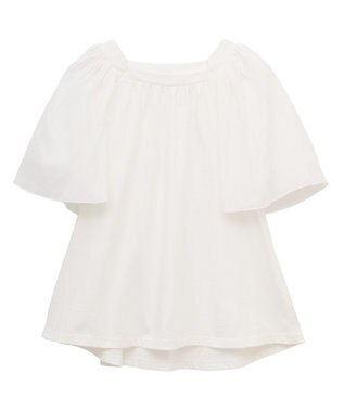 earth music&ecology マジョリカフレアスリーブスクエアプルオーバー Ivory