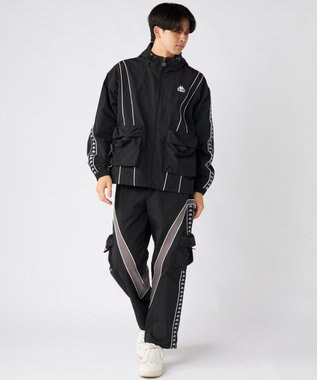 OP／FILA 【Kappa】オーバーシルエット バンダナイロントラックジャケット ブラック