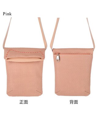 tsumori chisato CARRY エンボスメッシュ ショルダーバッグ ミニバッグ スマホショルダー ピンク