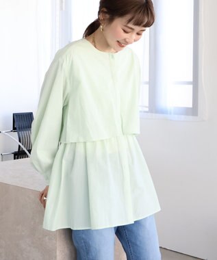 AMERICAN HOLIC サッカーティアードロングブラウス Light Green