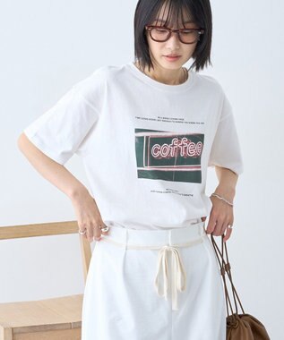 AMERICAN HOLIC 刺繍&フォトプリントTシャツ Off White