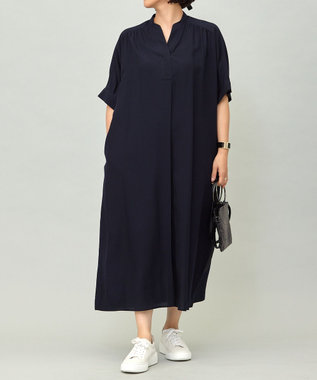 自由区 S 【接触冷感・UVケア・抗菌防臭・洗える】リヨセルポプリンシャツ ワンピース