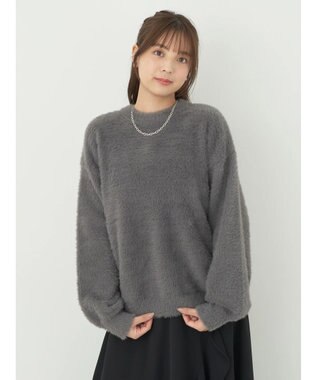 earth music&ecology ロングシャギーハイネックプルオーバー Gray