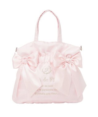 Maison de FLEUR オーガンジーダブルリボン2Wayトートバッグ Light Pink