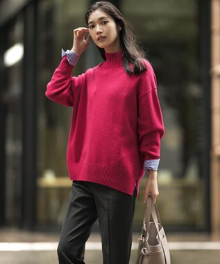 23区 L 【滝沢眞規子さん着用/mi-molletコラボ/洗える】CANCLINI デザイン シャツ ブルーストライプ