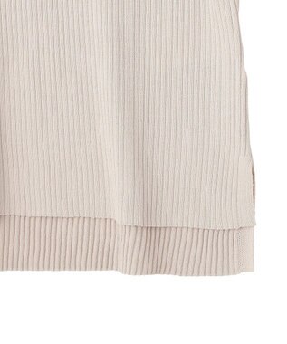 YECCA VECCA シアーMIX5分袖ニット Gray Beige