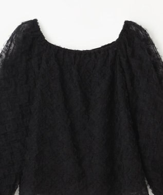 GRACE CONTINENTAL チュール刺繍トップ ブラック