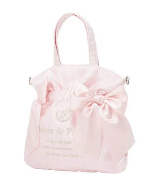 Maison de FLEUR オーガンジーダブルリボン2Wayトートバッグ Light Pink