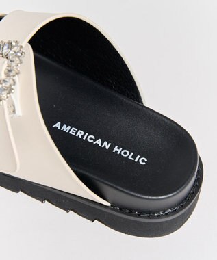 AMERICAN HOLIC ビジューフラットサンダル Ivory