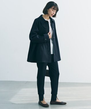 UNFILO 【昨年即完！春の売れ筋1位コート】Aライン スプリングコート ネイビー
