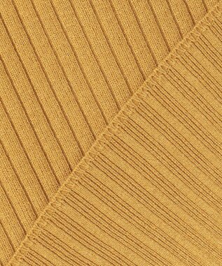 J.PRESS LADIES 針抜きフライス ボトルネック リブ カットソー イエロー系