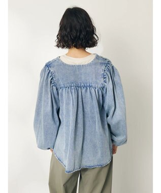 CRAFT STANDARD BOUTIQUE デニムギャザーヨークブラウス Sax