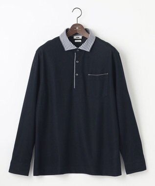 JOSEPH ABBOUD 【キングサイズ・オーガニックコットン】ダディポロシャツ ネイビー系