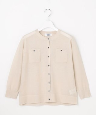 J.PRESS LADIES 【シーンレスに活躍】SHEER GLOSS KNIT クルーネック カーディガン