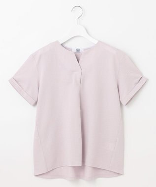 J.PRESS LADIES L 【WEB限定カラーあり・抗菌消臭・吸水速乾】サッカージャージー キーネック カットソー ふじ色系1