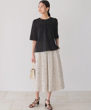 組曲 【WEB限定】ミニフラワーエンブロイダリー スカート ベージュ系7