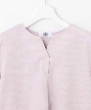 J.PRESS LADIES L 【WEB限定カラーあり・抗菌消臭・吸水速乾】サッカージャージー キーネック カットソー ふじ色系1