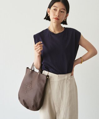 russet 《トートバッグ人気NO.1モデル》スリム2WAYトートバッグ <エンボスモノグラム>(CE-1611) D.Brown