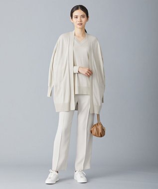 ICB 【洗える】 コンパクトウール Vネックプルオーバー トープ系