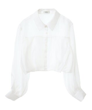 earth music&ecology バルーンシアーショートシャツ Off White