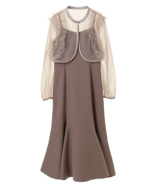 earth music&ecology ＳＥＴ２点チュールブラウス付きキャミワンピース Mocha