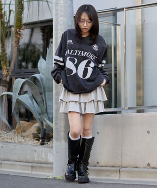 WEGO 【ユニセックス着用ITEM】ナンバリングT（長袖） ブラック