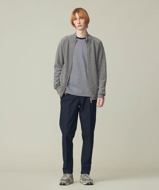 J.PRESS MEN 【WEB限定】畔編み フルジップカーディガン ライトグレー系