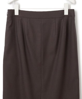 ICB L 【洗える】プロヴィスウールツイル  タイトスカート チャコール系