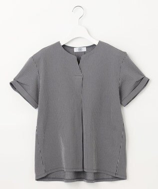 J.PRESS LADIES L 【WEB限定カラーあり・抗菌消臭・吸水速乾】サッカージャージー キーネック カットソー グレー系1