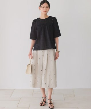 組曲 【WEB限定】ミニフラワーエンブロイダリー スカート ベージュ系7