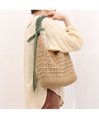 UNBILLION カシュカシュ cachecache / ドロストギャザーハンドル柄編2wayトート