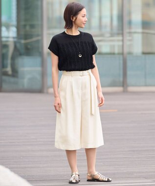 自由区 L 【洗える/セット可】キュプラリネンシャンタン ショートパンツ アイボリー系