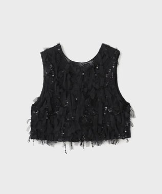 GRACE CONTINENTAL フリンジベスト ブラック