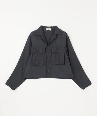 NAVE 【ReNAVE・セットアップ可/洗える/UVケア/接触冷感】フィブリルシャンブレー オープンカラーシャツ ブラック系