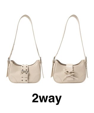 WEGO マルチWAYハーフムーンベルトバッグ オフホワイト