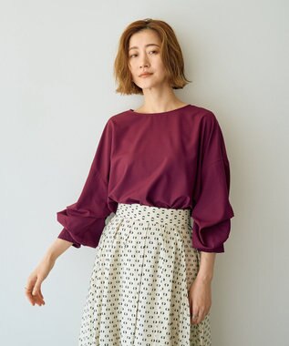 YECCA VECCA 2wayボリューム袖ブラウス Bordeaux