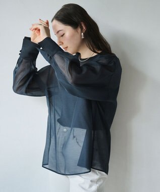 #Newans シアープルオーバーシャツ ネイビー系