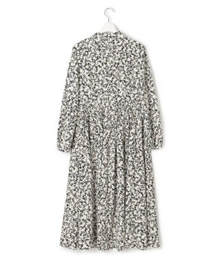 23区 L 【洗える】シャドーリーフプリント ワンピース アイボリープリント