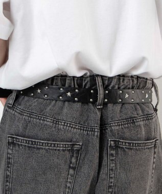 WEGO Mヴィンテージスタッズベルト ブラック