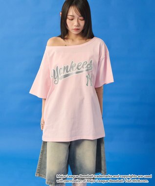 WEGO 別注MLBオフショルビッグT 柄2