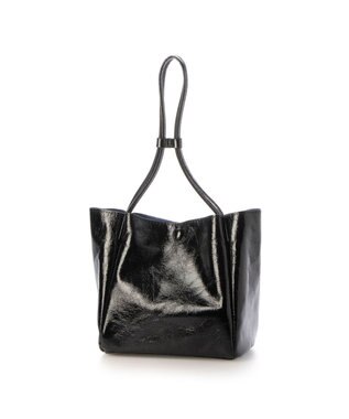 UNBILLION カシュカシュ cachecache / クラッシュメタリックワンハンドルミニトート ブラック