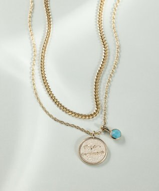 23区 カラーストーン コイン ネックレス ターコイズカラー(12月)