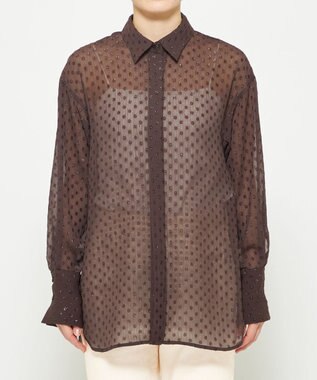 uncrave シアードットジャガード シャツ ブラウン