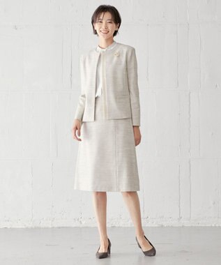 J.PRESS LADIES ライトツイードストレッチ スカート ベージュ系1