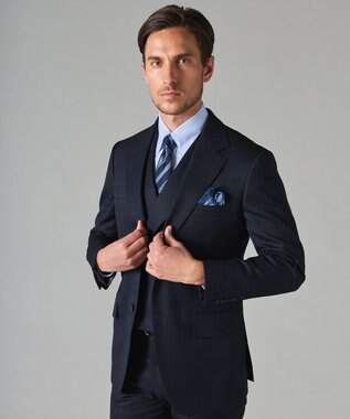 GOTAIRIKU オールシーズン対応【山栄毛織】 RETRO TECH スーツ ネイビー系4