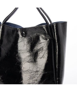 UNBILLION カシュカシュ cachecache / クラッシュメタリックワンハンドルミニトート ブラック