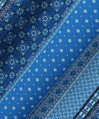 自由区 【洗える・XSサイズあり】オリエンタルモザイクプリント ワンピース スカイブルー系5