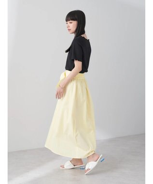 earth music&ecology ウエストリボンヘムスカート Yellow